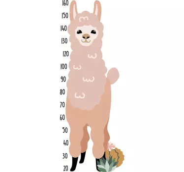 Naklejka na ścianę dla dzieci Lama do mierzenia wzrostu - TenStickers