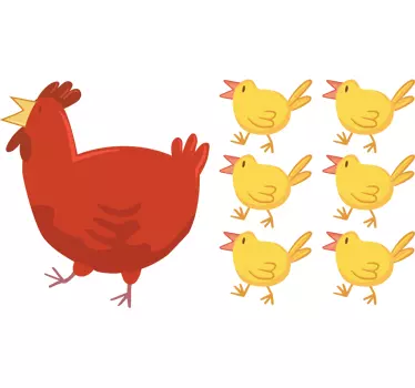 Naklejka na ścianę dla dzieci mama kura - TenStickers