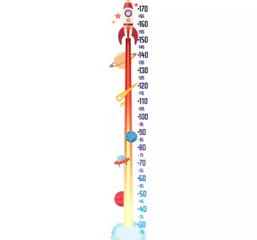 Naklejka na ścianę dla dzieci miarka wzrostu kosmos - TenStickers
