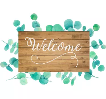 Naklejka na ścianę do przedpokoju napis welcome rośliny - TenStickers