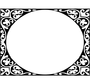 Naklejka na ścianę do jadalni owalna ramka - TenStickers