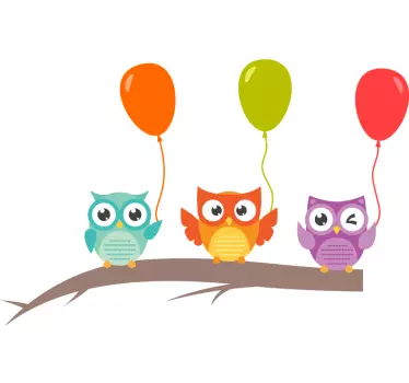 Naklejka na ścianę ptaki balony zwierzęta - TenStickers