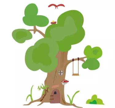 Naklejka na ścianę dla dzieci Rysunek drzewa - TenStickers
