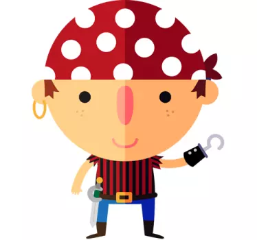Naklejka na ścianę dla dzieci Rysunek pirata - TenStickers