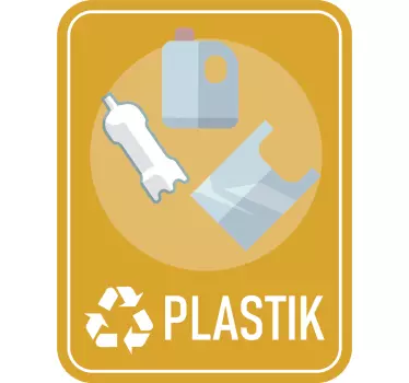 Naklejka na ścianę różne oznaczenia Segregacja plastiku - TenStickers