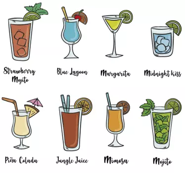 Naklejka na ścianę Wakacyjne drinki - TenStickers