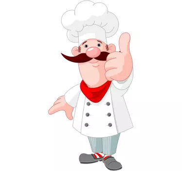 Naklejka na ścianę do kuchni gastronomia wesoły szef - TenStickers