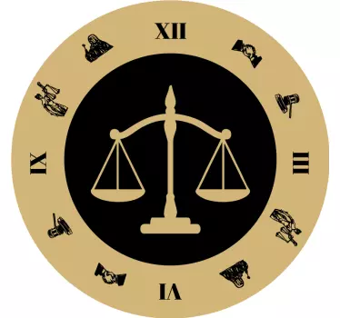 Naklejka na ścianę do biura zegar waga - TenStickers