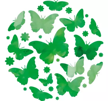 Naklejka na ścianę motyle Zielone motyle - TenStickers