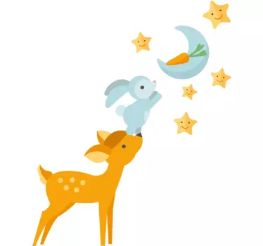 Naklejka na ścianę dla dzieci zwierzęta na dobranoc - TenStickers