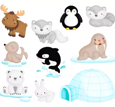 Naklejka na ścianę dla dzieci zwierzęta z antarktydy - TenStickers