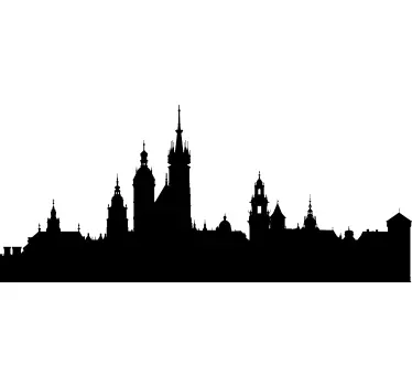 Naklejka zarys Krakowa - TenStickers