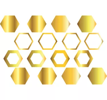 Naklejka złoty geometryczny wzór - TenStickers