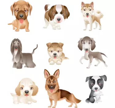 Naklejki dekoracyjna małe pieski - TenStickers