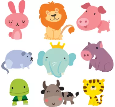 Naklejki dla dzieci - kolorowe zwierzęta - TenStickers