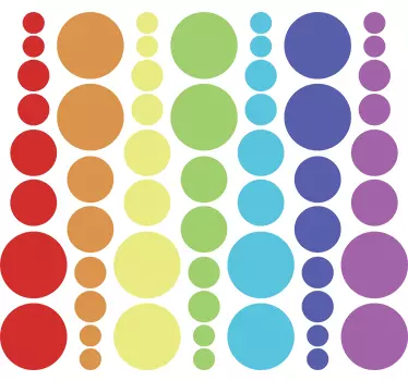 Zestaw 56 naklejek Kolorowe kółka - TenStickers
