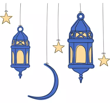 Naklejki niebieskie lampiony - TenStickers