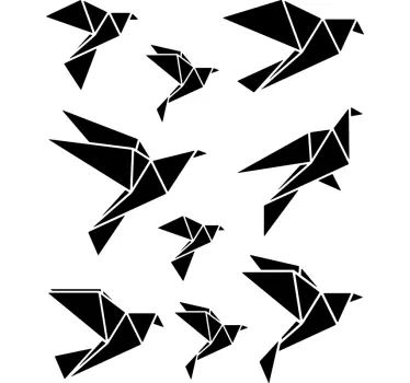 Naklejki ścienne ptaki origami - TenStickers