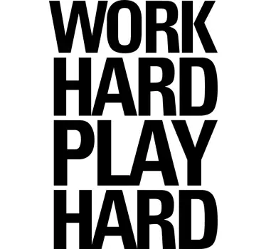 Naklejka na ścianę cytaty motywacyjne "Work hard, play hard" - TenStickers