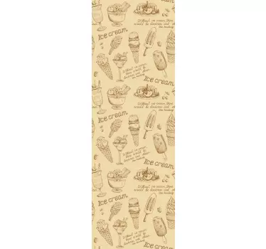 Okleina na lodówkę lody w stylu vintage - TenStickers