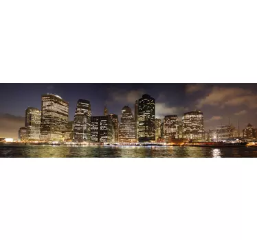 Fototapeta samoprzylepna Panorama Nowy Jork Nocą - TenStickers