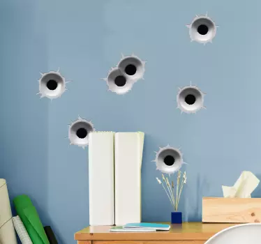 Naklejka na samochód z dziurami po kulach - TenStickers