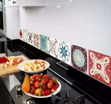Naklejki na płytki kolorowe wzory - TenStickers
