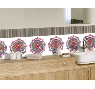 Zestaw naklejek na płytki mandala - TenStickers
