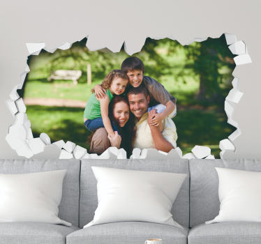 Naklejka na ścianę 3d do salonu dziura w ścianie - TenStickers