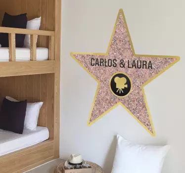 Naklejka na ścianę personalizowana gwiazda Hollywood - TenStickers