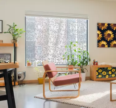 Naklejka na ścianę wzór kwiatowy vinilo ozdobny ventana - TenStickers