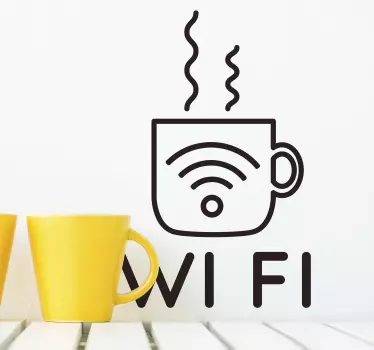 Naklejka na szyby Logo kubek WIFI - TenStickers