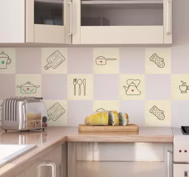 Przybory kuchenne naklejka ścienna - TenStickers