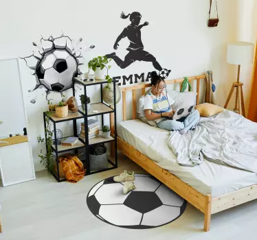 Naklejka na ścianę sylwetka sylwetka kobiety  piłka nożna - TenStickers