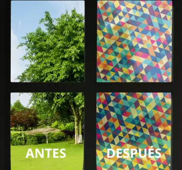 Naklejka na szybę przeźroczysta geometryczna - TenStickers