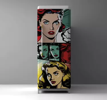Naklejka na lodówkę rocznik komiksu vinilo - TenStickers