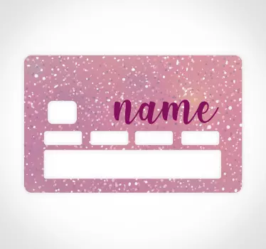 Naklejka na kartę płatniczą różowy brokat i personalizacja - TenStickers