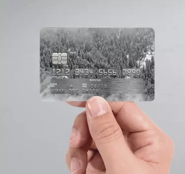 Naklejka na kartę bankomatową zimowy las - TenStickers