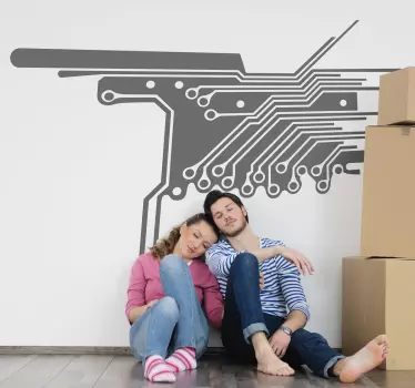 Naklejka na witrynę sklepową abstrakcja elektroniczna - TenStickers