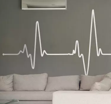 Naklejka dekoracyjna elektrokardiogram - TenStickers