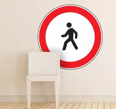 Naklejka dekoracyjna znak drogowy piesi - TenStickers