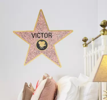Naklejka na ścianę personalizowana gwiazda Hollywood - TenStickers