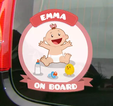 Naklejka na samochód niemowlę na pokładzie czerwona - TenStickers