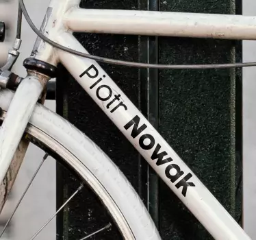 Naklejka na rower spersonalizowane imię - TenStickers