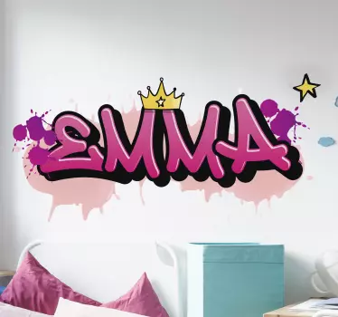 Naklejka personalizowana Graffiti dla dziewcząt - TenStickers