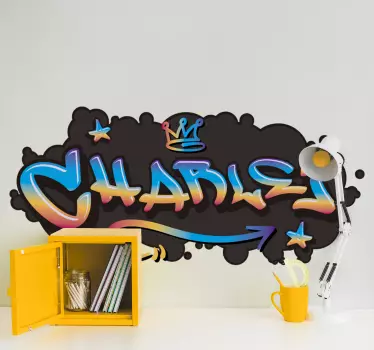 Naklejka graffiti imię z gwiazdami - TenStickers