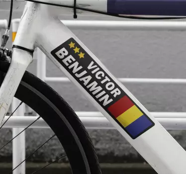 Naklejka na rower spersonalizowana flaga - TenStickers