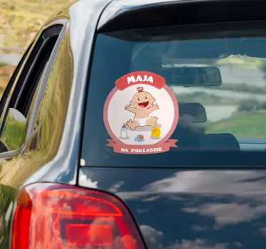 Naklejka na samochód niemowlę na pokładzie czerwona - TenStickers