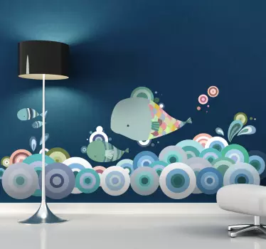 Naklejka dla dzieci ocean z rybami - TenStickers