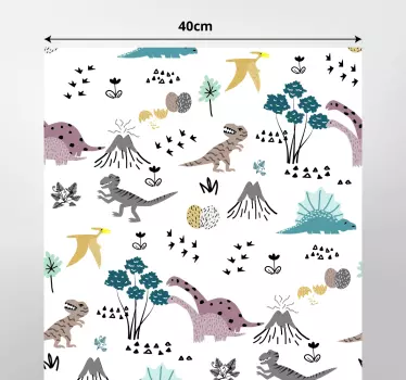 Okleina na meble dinozaury i wulkany - TenStickers